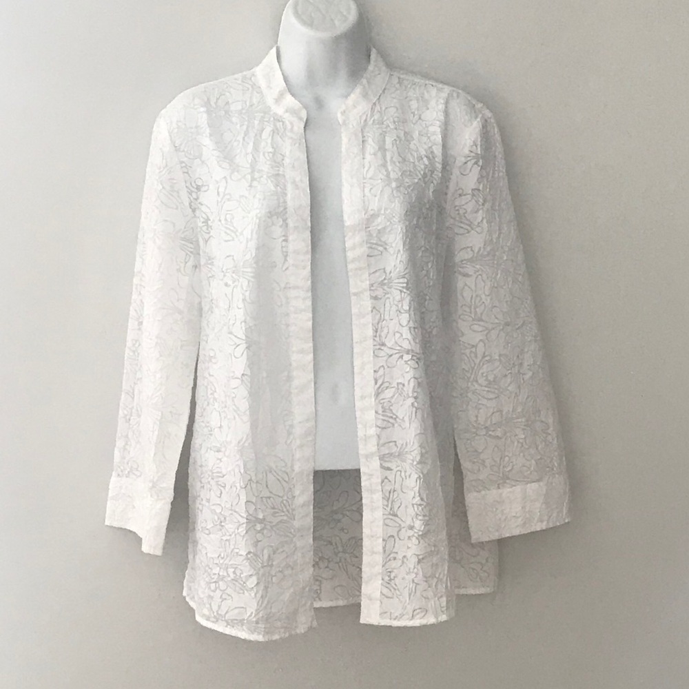Jones New York white floral print shirt - Picture 3 of 8